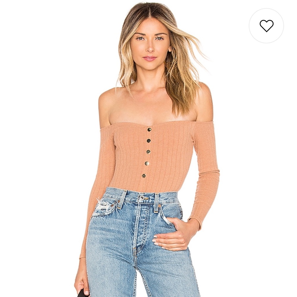 BEIGE / TAN STRAPLESS HARTFORD BODYSUIT / REVOLVE